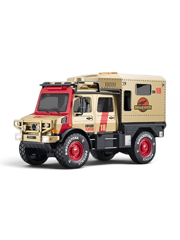Jurassic Park Adventure Expedition Truck Toy, No. 18 Research Vehicle with All-Terrain Tires, Realistic Safari Decals & Off-Road Styling Perfect Gift for Car Collectors TV5288