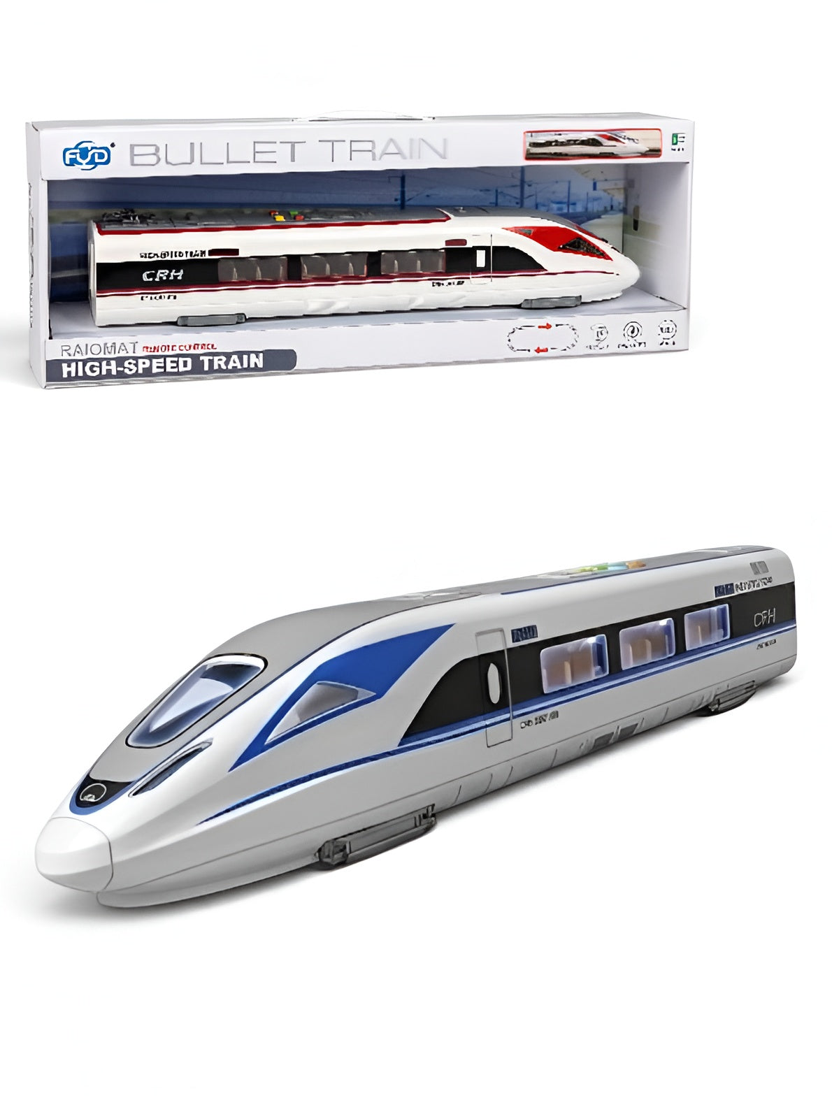High-Speed Bullet Train Toy for Kids (BLUE) Electric Remote Control Toy Train with Lights and Sound, Battery-Operated Model Train Vehicle, Gift for Boys and Girls Age-5 NX16741