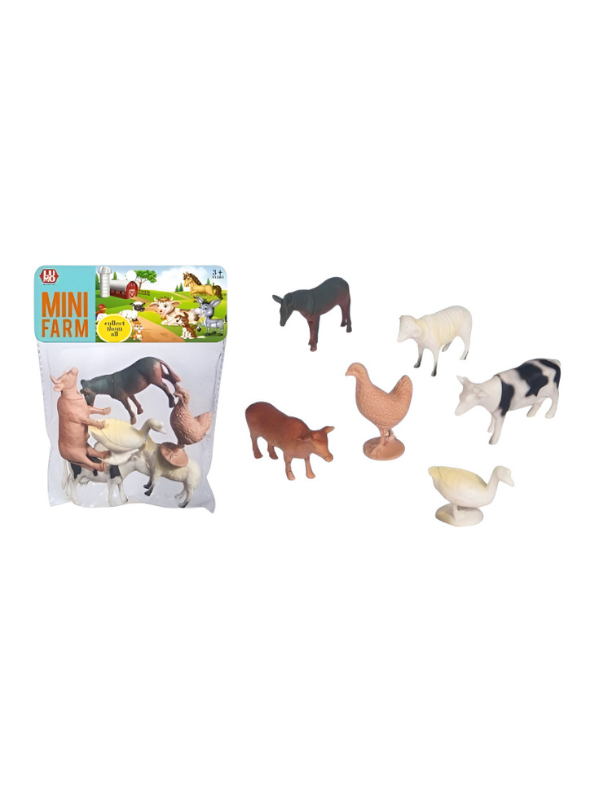 6-Piece Miniature Farm Animals Toy Set for Toddlers & Kids – Educational Barnyard Figures | LMI13867