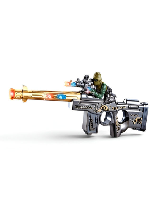 AWM Sniper Rifle Toy Gun – Electric Military Toy with Sound, Flashing Lights & Soldier Figurine TV5543
