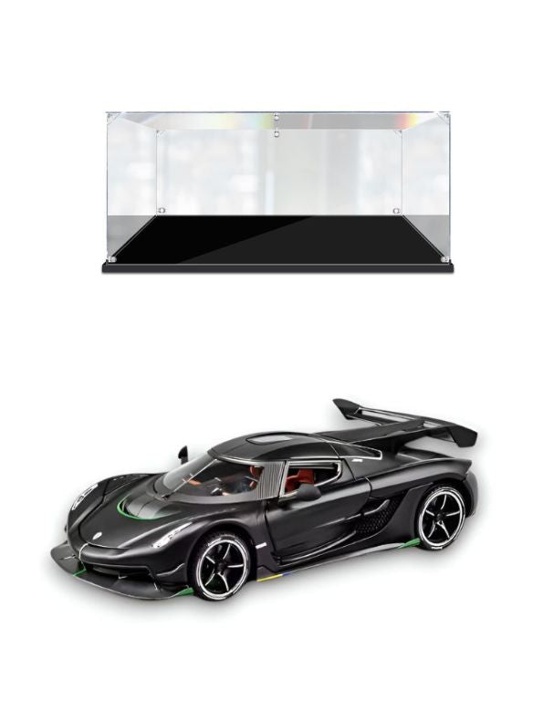 BLACK - Chiyuan Koenigsegg Diecast Car – Premium Scale Model for Collectors & Enthusiasts with Acrylic Display Case.