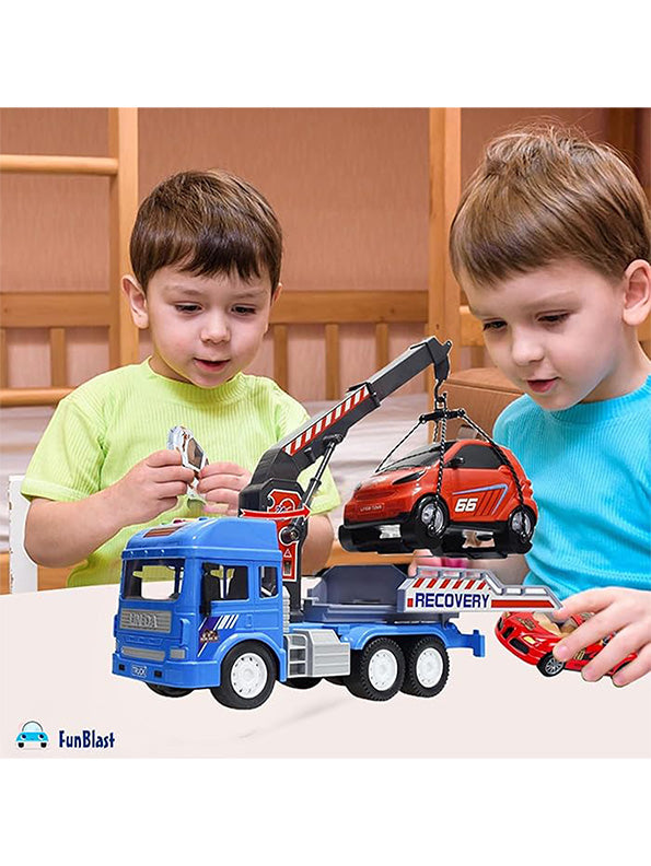 Action Tow Truck Toy For Kids - Blue (MS-S-24) - Toyloft