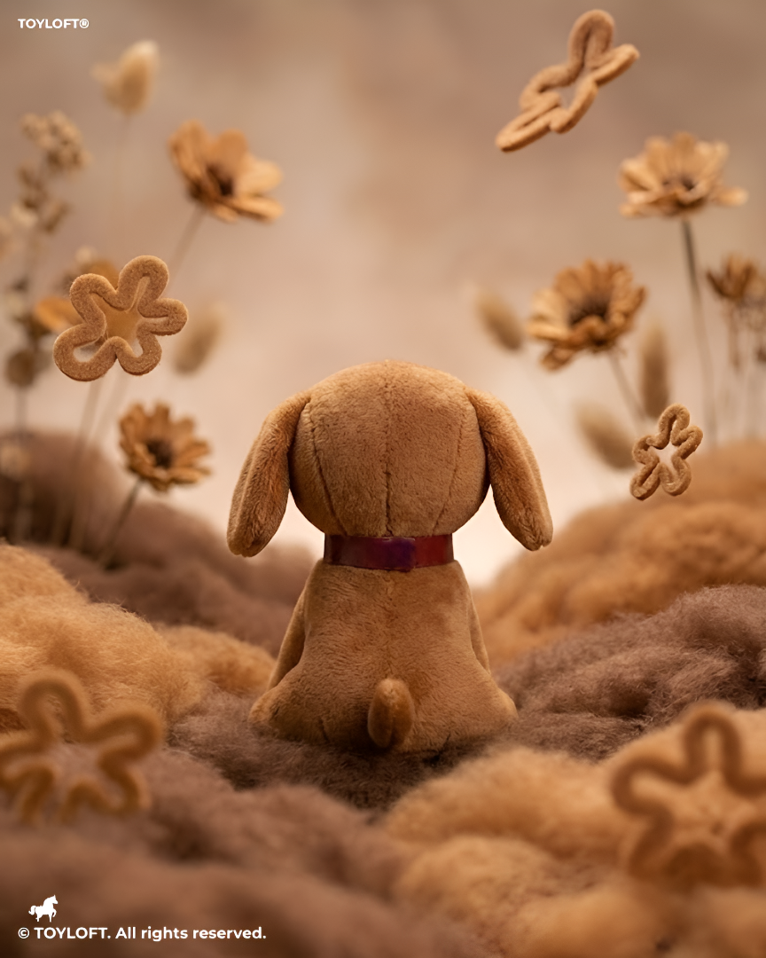 Adorable 7" Brown Dog Plush | Soft Stuffed Puppy Toy with Red Collar ST16791