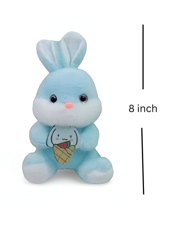 Blue - Adorable Long-Eared Bunny Plush – Soft & Cuddly Toy for Kids & Bunny Lovers 8 inch - MS14490.