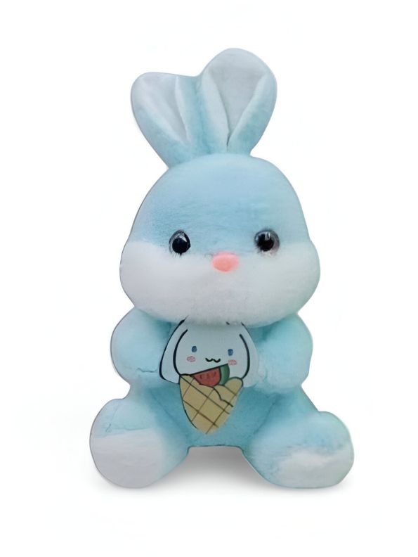 Blue - Adorable Long-Eared Bunny Plush – Soft & Cuddly Toy for Kids & Bunny Lovers 8 inch - MS14490.