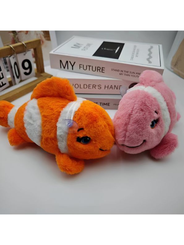 Pink - Adorable Plush Fish Soft Toy – Perfect for Kids and Babies, Safe & Cuddly 8 inch - MS14583.