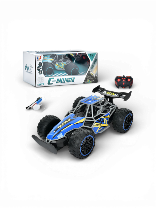 1:12 Scale High-Speed RC Off-Road Buggy - 4WD Remote Control Desert Racer with All-Terrain Tires & Teal Aerodynamic Body LMI10774