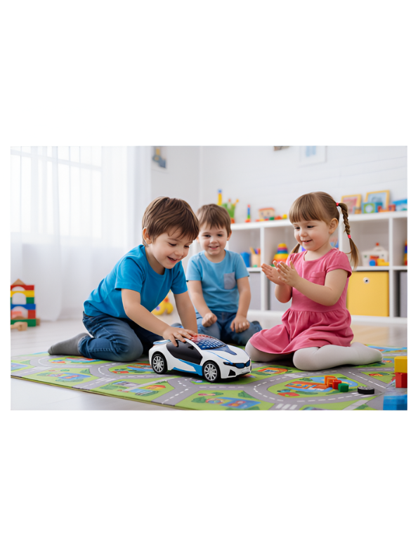 1:22 Scale Remote Control RC Car for Kids - 3D Famous Concept Sport Car with LED Projection Lights, 2.4GHz Battery Operated Racing Toy, White/Blue Performance Vehicle Gift for Boys & Girls LMI7700