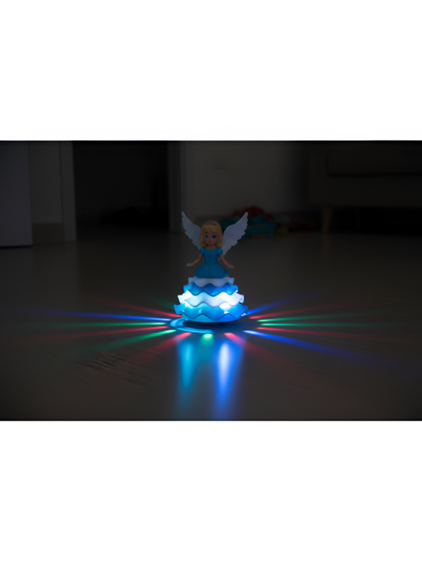 Angelic Girl Dancing Princess Toy with 360° Rotating Action, Colorful LED Lights, and Musical Sounds – Bump & Go Battery Operated Winged Angel Doll for Toddlers and Girls LMI11165
