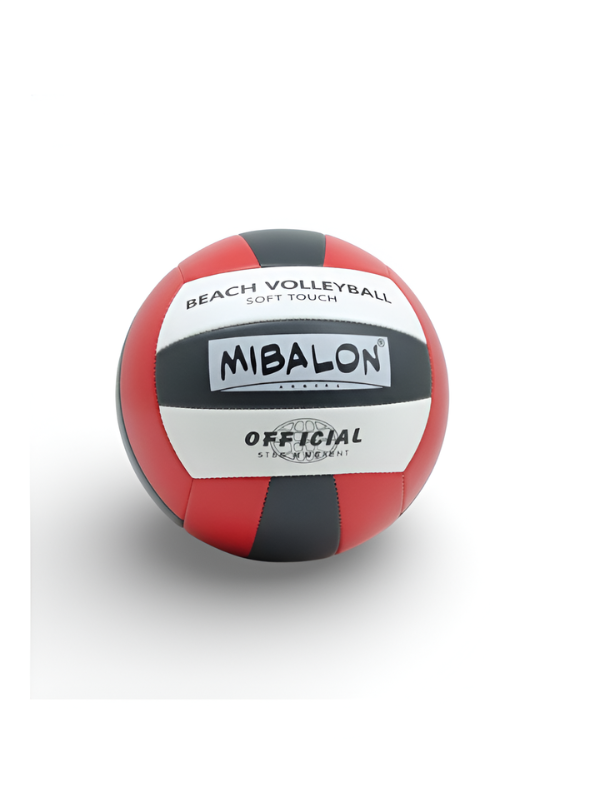 MIBALON Soft Touch Beach Volleyball – Professional Red, Black & White Size 5 Match Ball for Sand & Indoor Play LMI1620