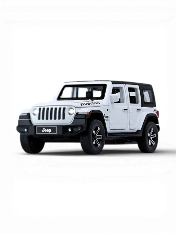 White Jeep Wrangler Rubicon Diecast Model – 1:32 Scale Miniature Toy Car for Kids & Collectors TV2471