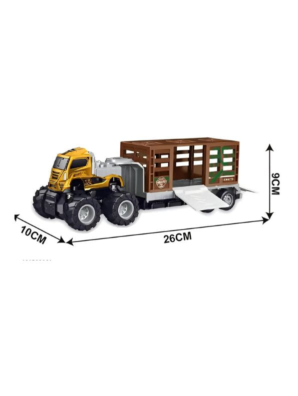 Animal Transport Truck – Pull Back Action, Realistic Farm Vehicle Toy for Kids TV3117