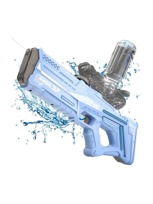 AquaBlaster X10 - Electric Water Gun with Automatic Water Absorption, 10m Long Range Squirt Gun
