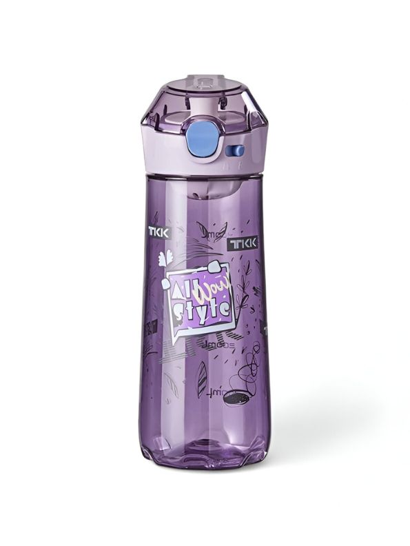 AquaBliss – Stylish Printed Water Bottle - 400 ml Leakproof & BPA-Free for School, Office & Travel NOV3312.