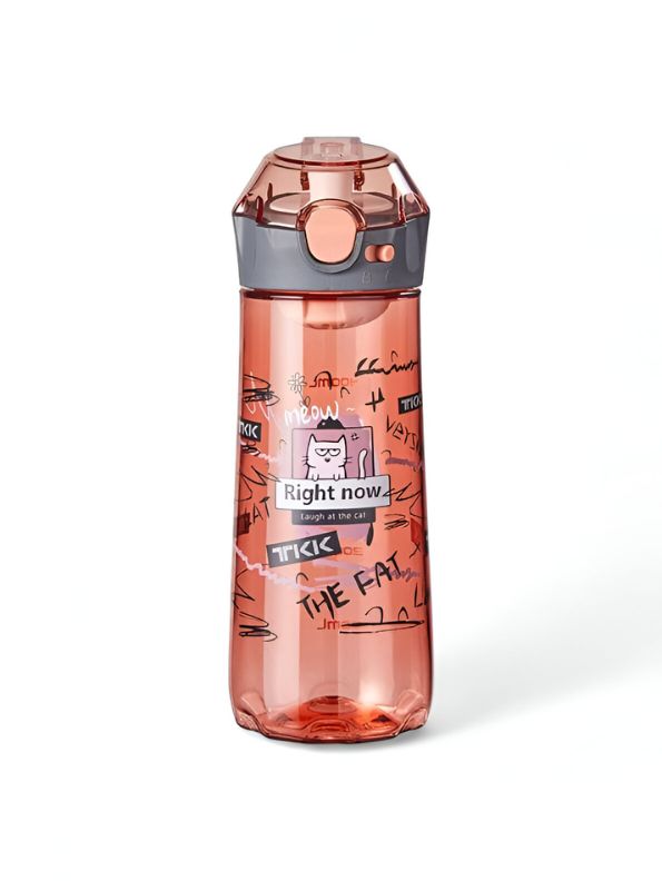 AquaBliss – Stylish Printed Water Bottle - 400 ml Leakproof & BPA-Free for School, Office & Travel NOV3312.