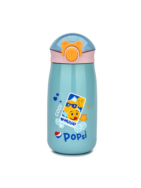 AquaBuddies – 500ml Cold Drink Water Bottle for Kids | Cute Print Straw Sipper | Leak-Proof & BPA-Free NOV3554.