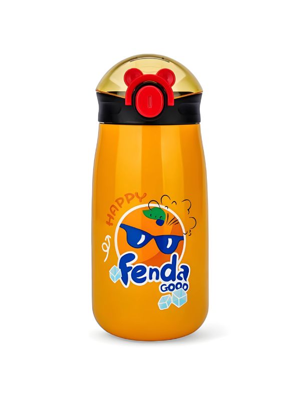 AquaBuddies – 500ml Cold Drink Water Bottle for Kids | Cute Print Straw Sipper | Leak-Proof & BPA-Free NOV3554.
