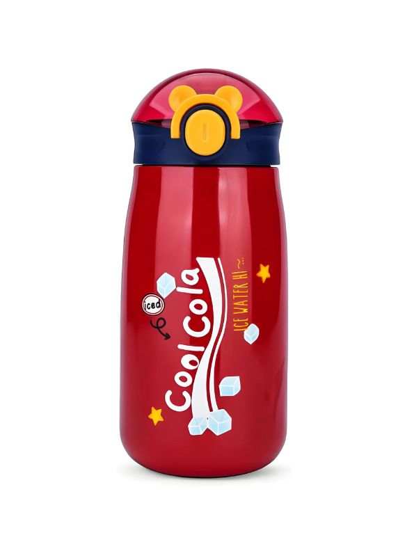 AquaBuddies – 500ml Cold Drink Water Bottle for Kids | Cute Print Straw Sipper | Leak-Proof & BPA-Free NOV3554.