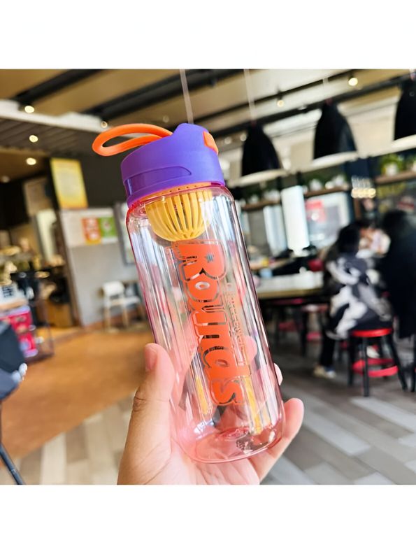 AquaGlide - 600ml Transparent Water Bottle for Outdoor Use - Leakproof, Lightweight & BPA-Free Hydration Companion NOV6115.