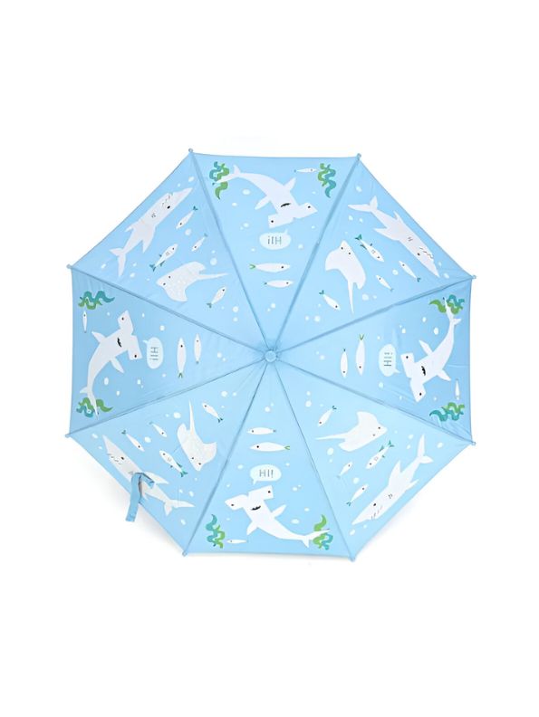 AquaTails – Shark & Water Animals Print Kids Umbrella – 50cm Fun & Waterproof Rain Cover NOV9853.