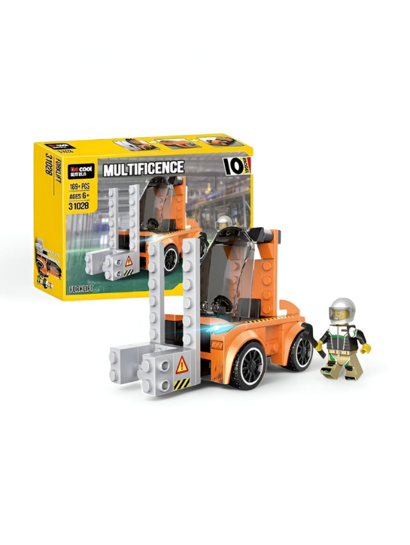 Architect Multificence Forklift Building Set – 169-Piece Construction Toy with Minifigure | DIY Educational Toys for Kids & Teens Orange TV6976