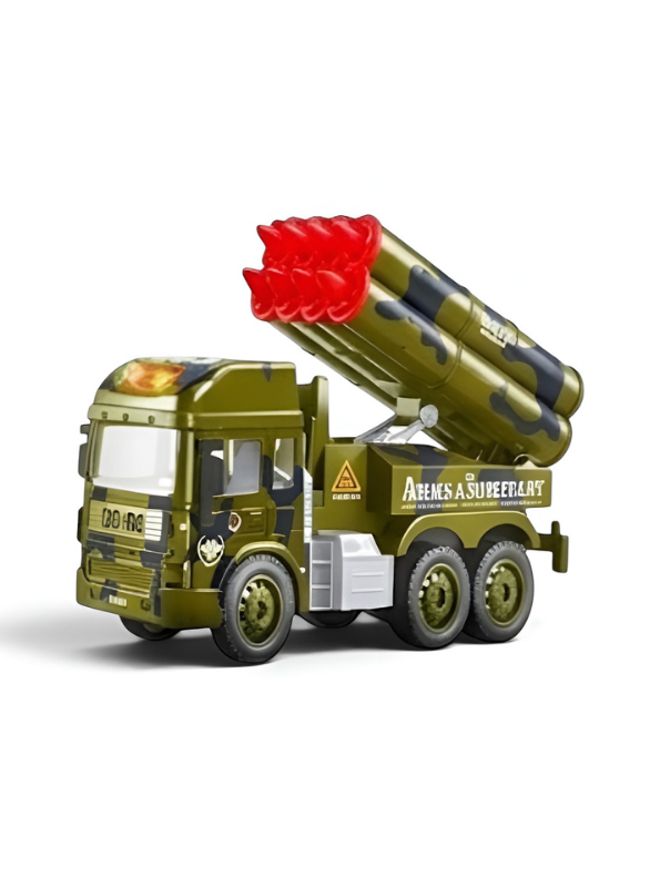 Army Missile Launcher Truck Toy | Camouflage Military Vehicle with Movable Rocket Rack | Combat Battle Toy Car for Boys & Girls TV6118.
