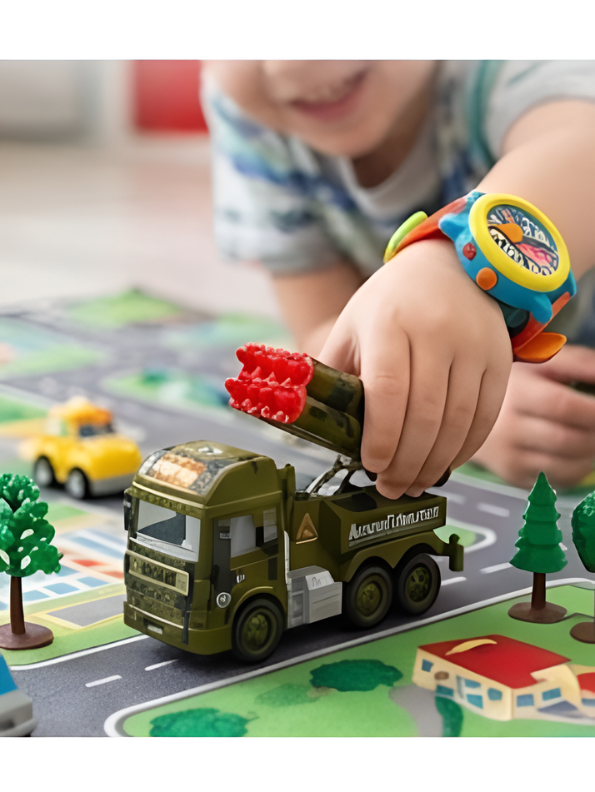 Army Missile Launcher Truck Toy | Camouflage Military Vehicle with Movable Rocket Rack | Combat Battle Toy Car for Boys & Girls TV6118.