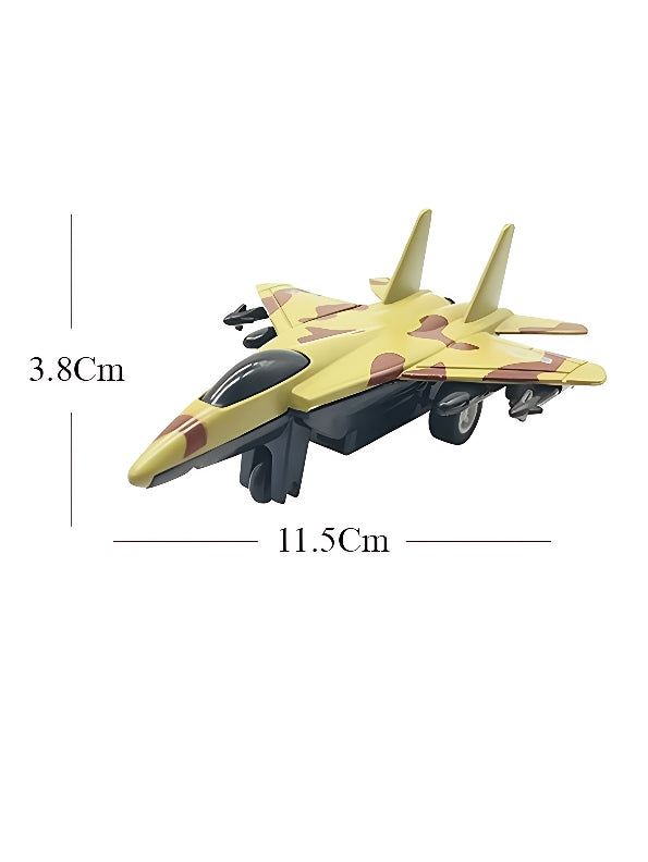 Army Plane F 15 Military Fighter Jet Pull Back - Yellow (L-J-96) - Toyloft