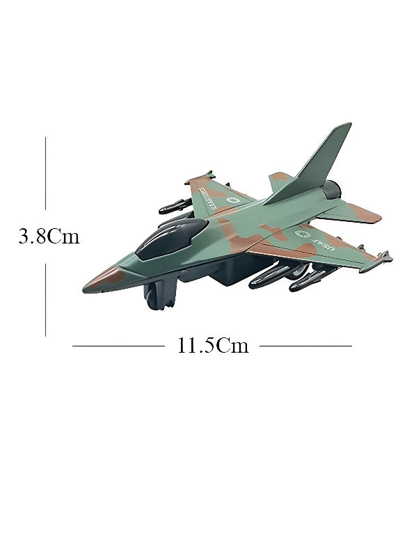 Army Plane F 15 Military Fighter Jet Pull Back - Green (L-J-96) - Toyloft