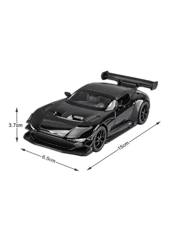 Black - Aston Martin Vulcan Diecast Pullback Car – Alloy Metal Racing Model Toy with Openable Doors, Collectible Gift for Kids Scale 1:32 (Copy)
