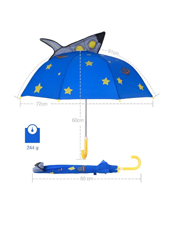 AstroRocket Kids Umbrella – Fun Space, Rocket & Star Theme Rain Gear for Children NOV6219.