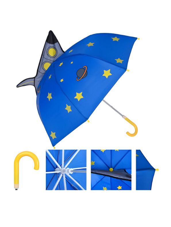 AstroRocket Kids Umbrella – Fun Space, Rocket & Star Theme Rain Gear for Children NOV6219.