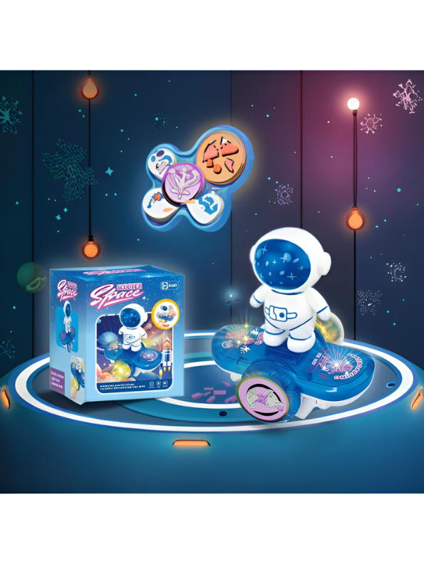 Astronaut Space Robot Toy – Battery Operated Rotating Car with Balance, Universal Sliding Action & Lights TV4759.