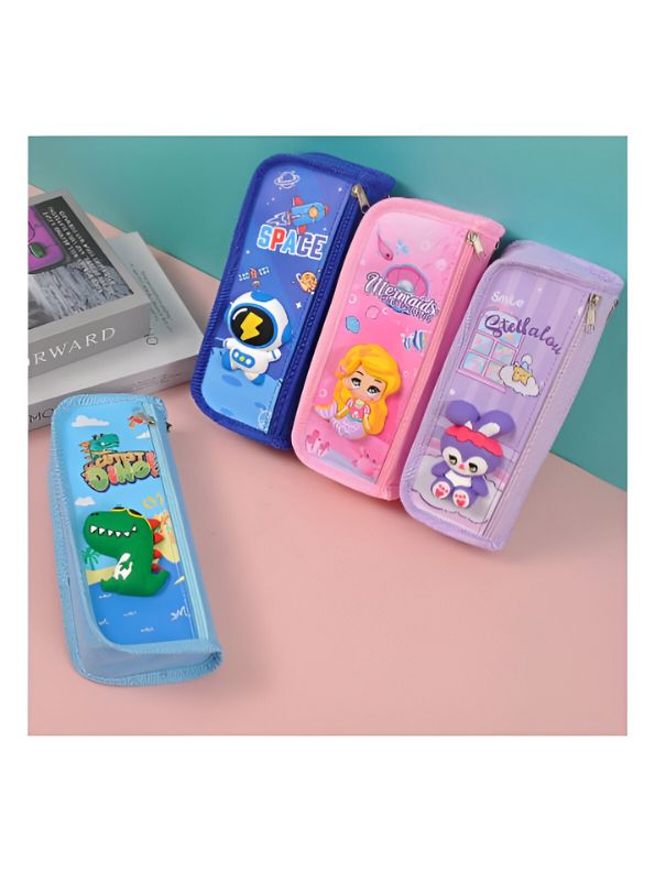 Astropouch – Astro Space Rocket Two Chain Pouch for School & College Kids | Cute Cartoon Design, Durable Stationery Organizer NOV6646.