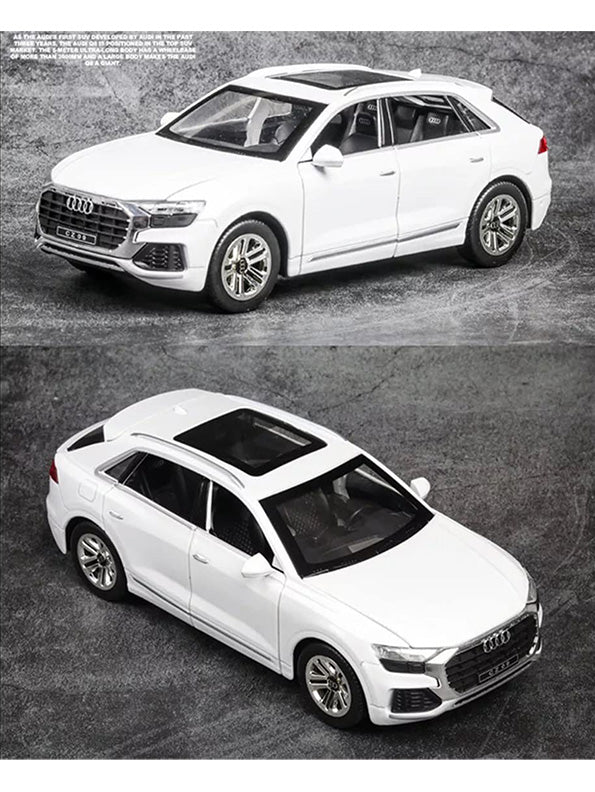 Audi Q8 Road Race Metal Model Diecast Car - White (L12-65) - Toyloft