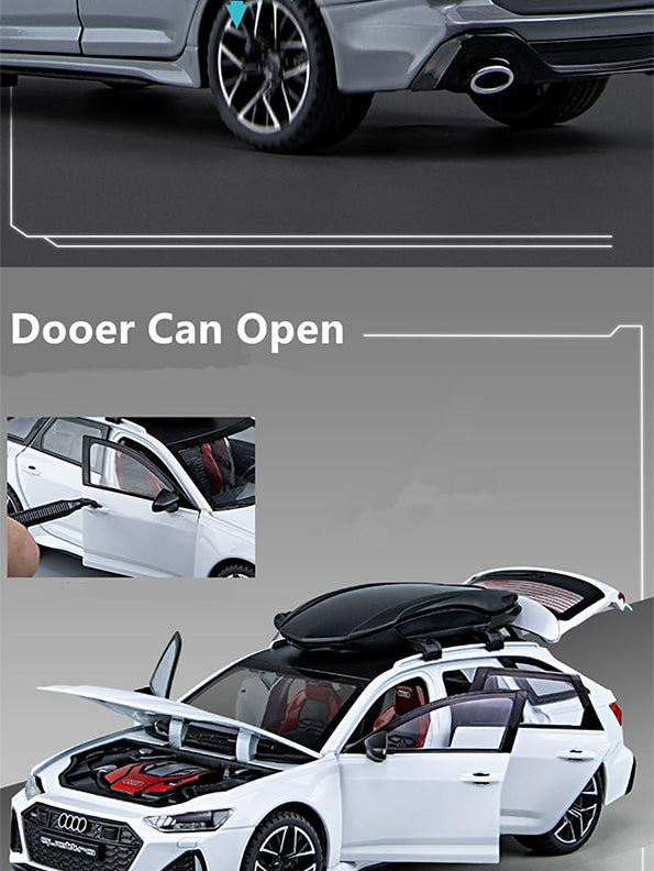 Audi RS6 Avant Model 1:24 Scale Diecast Car - White Metal Collectible | MD-O-24 - Toyloft