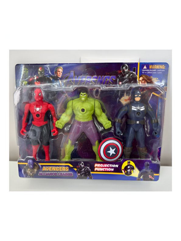 Avengers Superhero Action Figure Set – Hulk, Spider-Man & Captain America 3D Collectible Toy Set for Kids & Fans LMI15629.