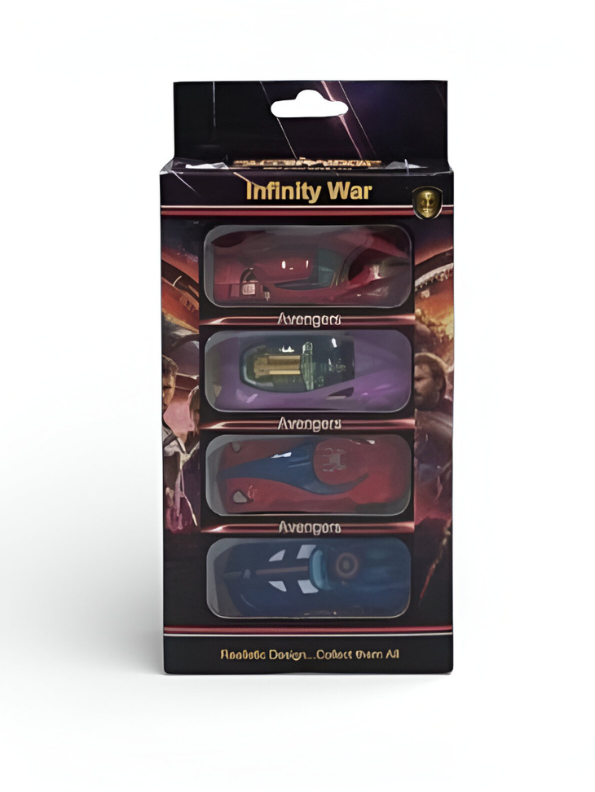 Avengers: Infinity War 4-Pack Die-Cast Toy Cars - Superhero Character Themed Racing Vehicles Set for Kids LMI9661