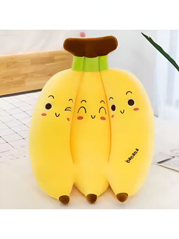 SoftNana Plush Cushion – Adorable Banana-Shaped Soft Cotton Pillow for Kids & Home Décor - ST14453