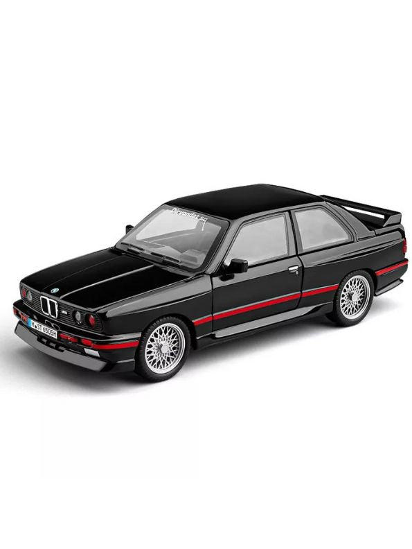 Black - BMW E30 M3 Diecast Model Car - Red Collectible Toy Car Detailed Interior & Exterior with Acrylic Display Case.