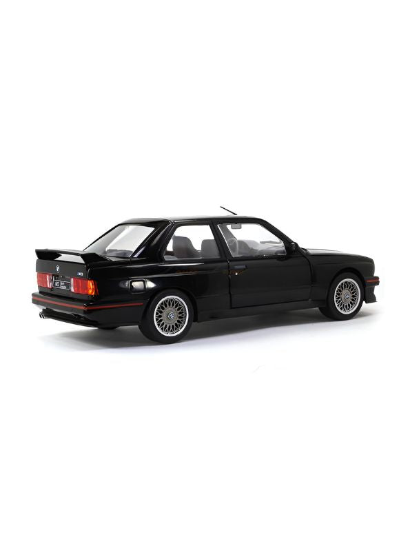 Black - BMW E30 M3 Diecast Model Car - Red Collectible Toy Car Detailed Interior & Exterior with Acrylic Display Case.