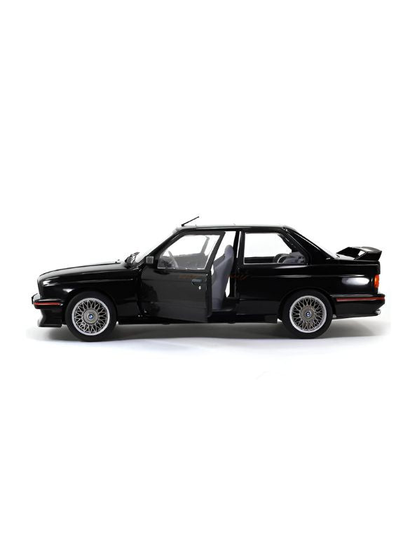 Black - BMW E30 M3 Diecast Model Car - Red Collectible Toy Car Detailed Interior & Exterior with Acrylic Display Case.