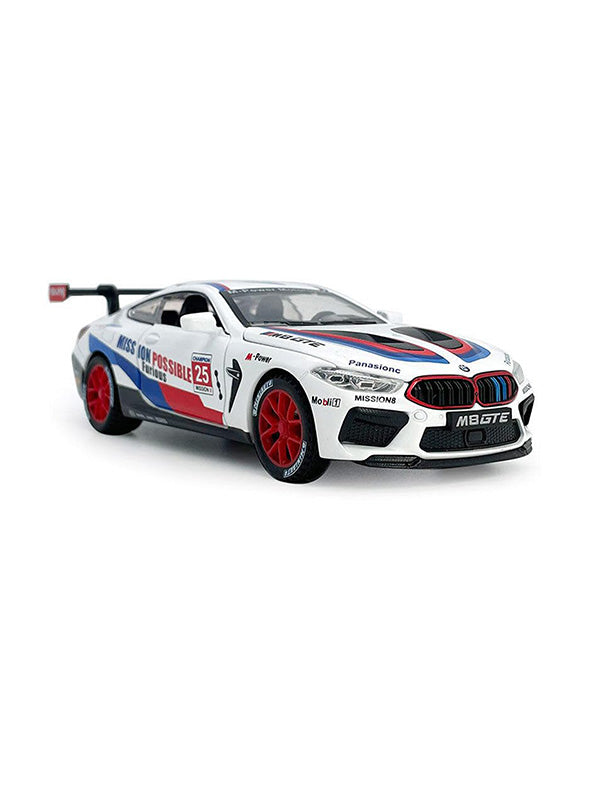 BMW M8 GTE Metal Model Diecast Car Scale 1:24 - White (S) - Toyloft