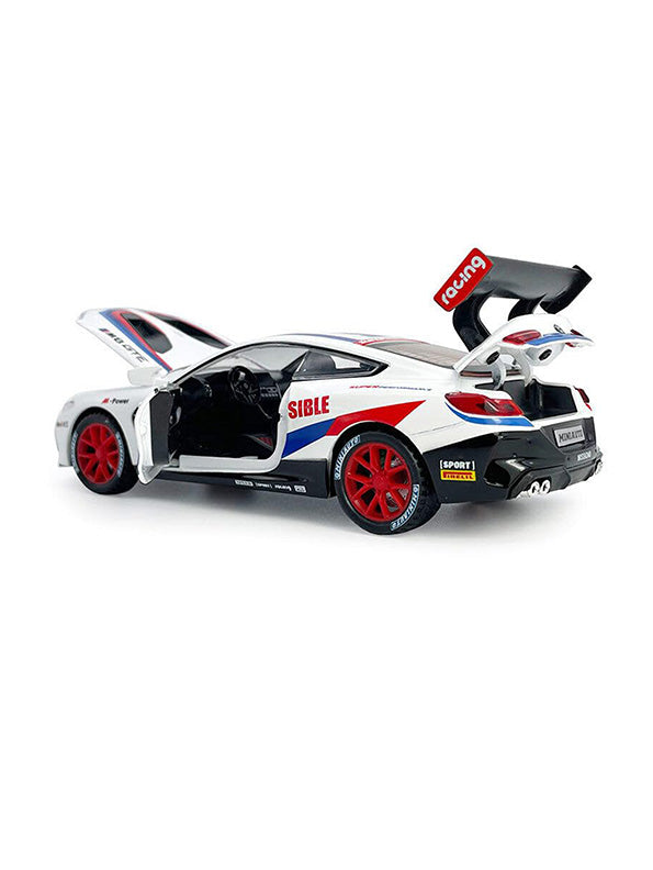 BMW M8 GTE Metal Model Diecast Car Scale 1:24 - White (S) - Toyloft