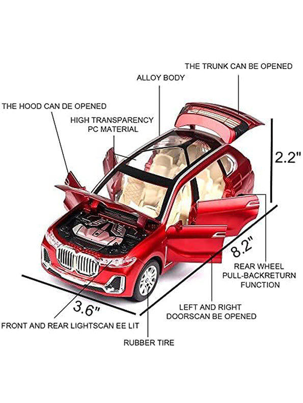 BMW X5 Model 1:32 Scale Diecast Car - Red Metal Collectible | MS-M-24 - Toyloft