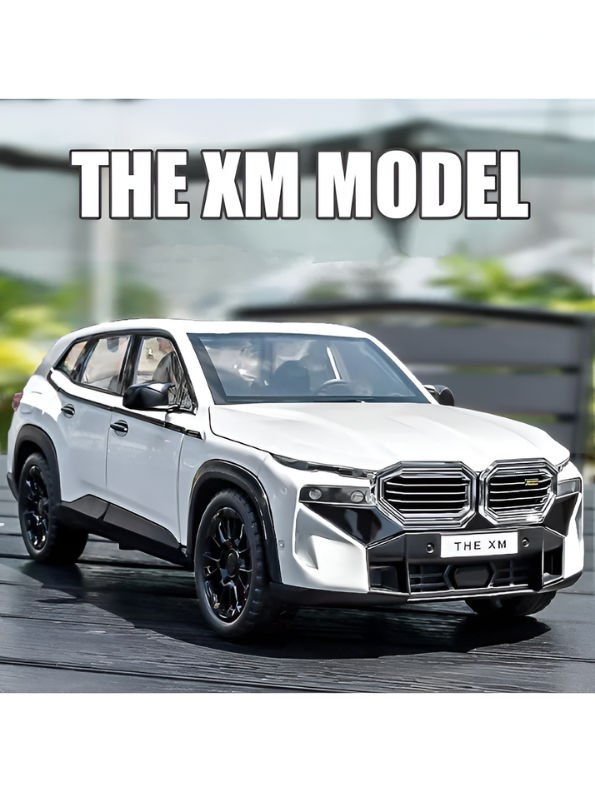 BMW XM Diecast Metal Toy Car Model 1:32 Scale White Alloy Model Car with Acrylic Display Box MD27