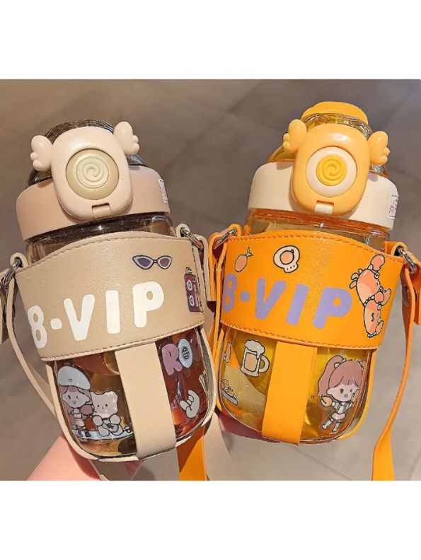 Orange - Baby Drink Bouncing Cup with Straw – Cute Mini Sports Cup for Toddlers NOV1340.