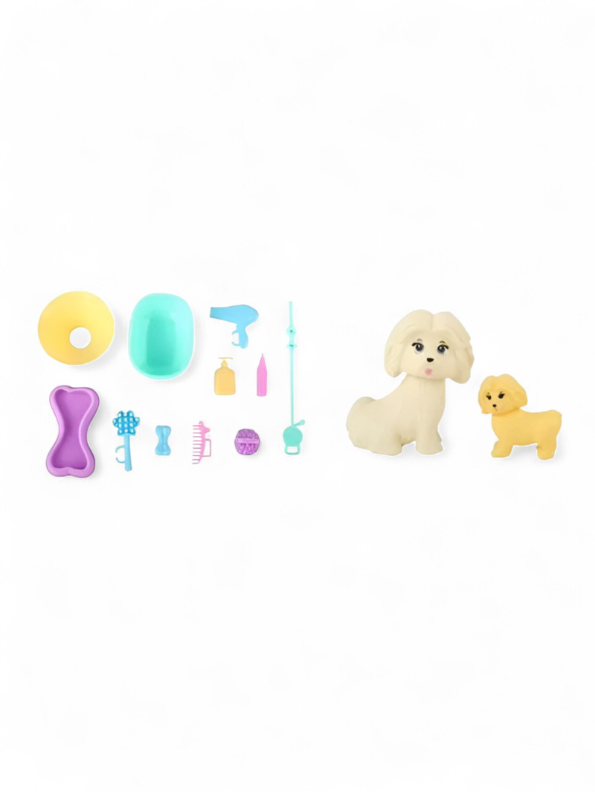 Baby Pink - Barbie Doll House Playset with Dogs| Barbie Inspired Petsito Doll with 2 Puppies & Grooming Accessories | Fun Girl Toy Gift LMI12737.