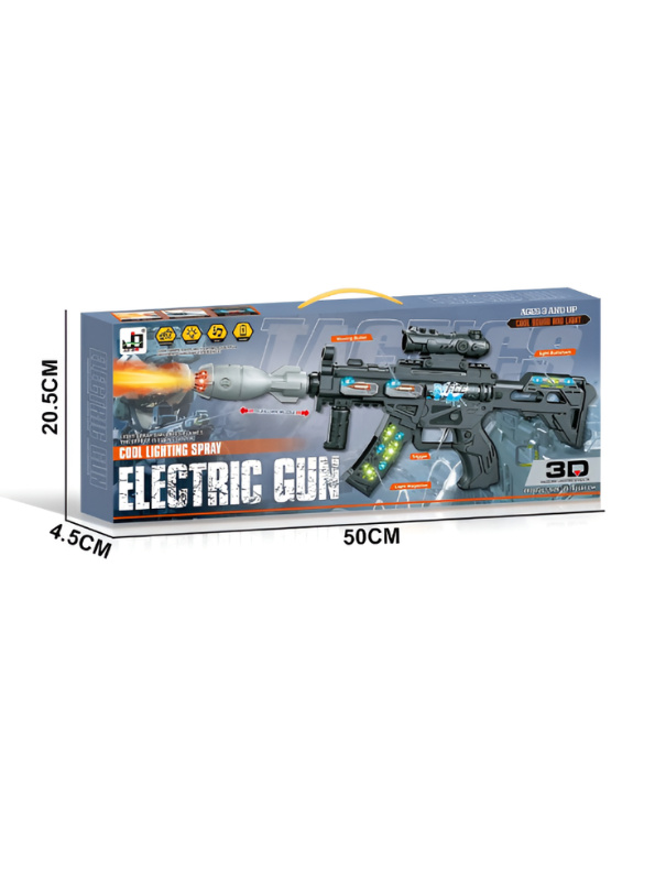 Battery Operated Electric Toy Machine Gun with Water Mist Spray, LED Lights & Realistic Sound MD3429.