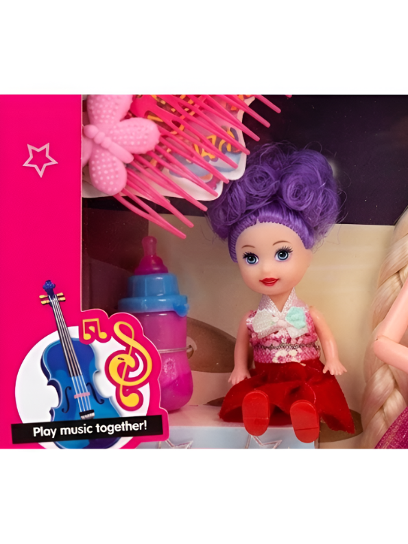 Beauty Musician Doll Set with Fashion Accessories & Small Child Doll LMI10173.